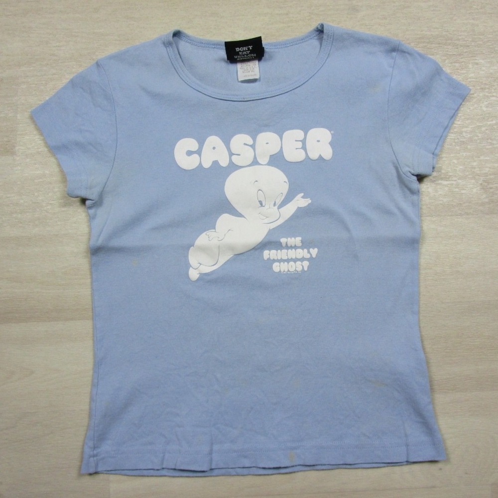 Vintage Junk Food Casper Friendly Ghost Babydoll Fit T Shirt (M) Top Y2K 2001